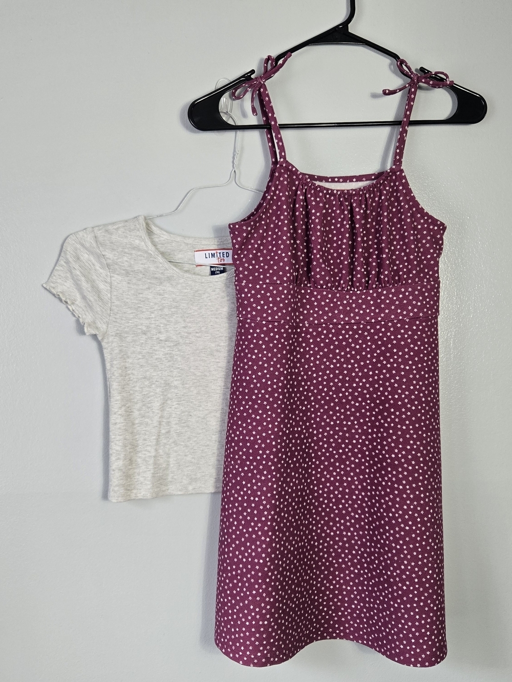 Limited Too Girls 10 Back To School Ribbed Tee Floral Slip Dress Layered Outfit